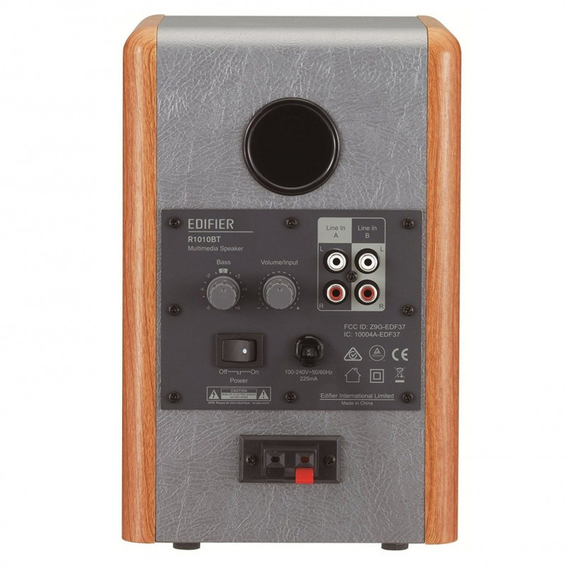 Тонколони Edifier R1010BT BR, 24W RMS, 2x RCA, Bluetooth 5.1, 4 говорителя, Копринена мембрана, Дървен корпус, Активни, Кафяв