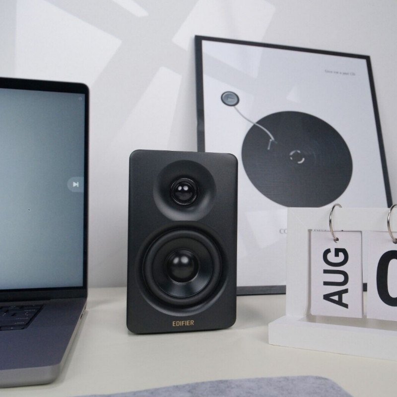 Тонколони Edifier M60 BL, 66W RMS, Bluetooth V5.3, Hi-Res & Hi-Res, DSP, USB-C, 3.5 AUX, ConneX, Ръчно изработен корпус, Черен