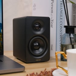 Тонколони Edifier M60 BL, 66W RMS, Bluetooth V5.3, Hi-Res & Hi-Res, DSP, USB-C, 3.5 AUX, ConneX, Ръчно изработен корпус, Черен