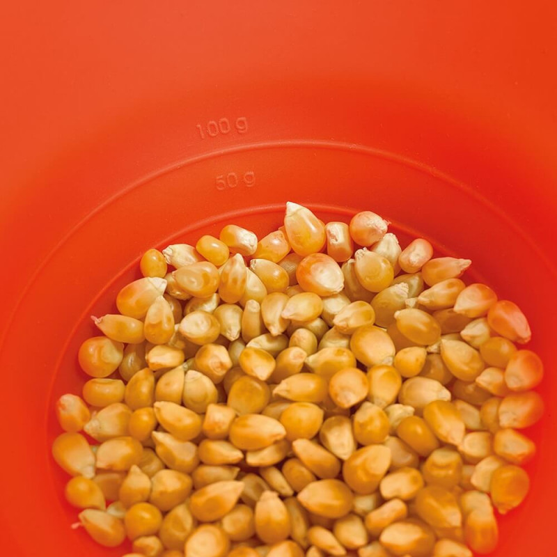 Купа за приготвяне на пуканки в микровълнова Lekue 1009035, 2.8 литра, Ø20x14.5 см, До 3 души, -60 до +220C, Червен