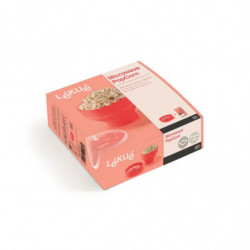 Купа за приготвяне на пуканки в микровълнова Lekue 1009035, 2.8 литра, Ø20x14.5 см, До 3 души, -60 до +220C, Червен