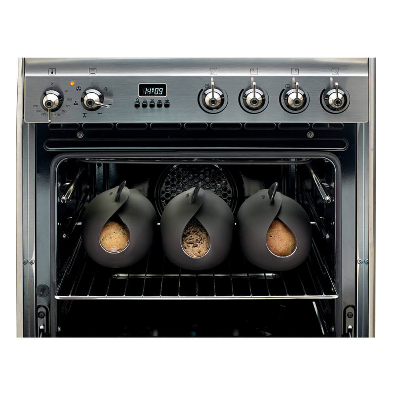 Съд за приготвяне и изпичане на хляб Lekue 1009037, 28х23х13 см, 600 мл, Платинен силикон, -60 +220°C, Черен