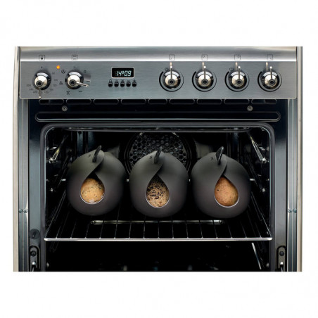 Съд за приготвяне и изпичане на хляб Lekue 1009037, 28х23х13 см, 600 мл, Платинен силикон, -60 +220°C, Черен