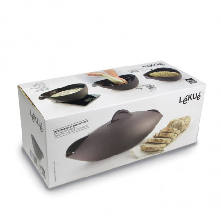 Съд за приготвяне и изпичане на хляб Lekue 1009037, 28х23х13 см, 600 мл, Платинен силикон, -60 +220°C, Черен