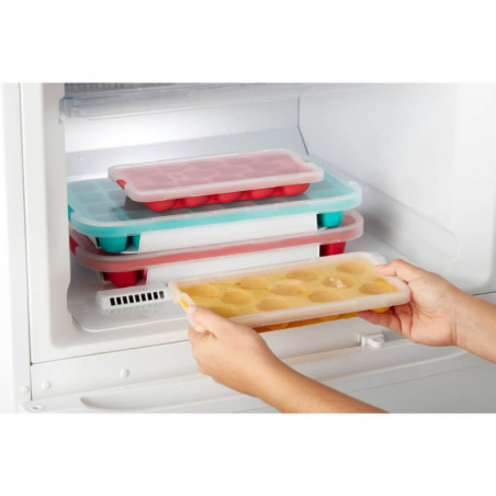 Форма за лед с капак Lekue 1009041, 23х11.8х3.2 см, 11 миди, -40 +60°C, Жълт