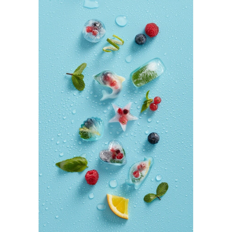 Форма за лед с капак Lekue 1009043, 23х11.8х3.2 см, 14 правоъгълни кубчета, -40 +60°C, Червен