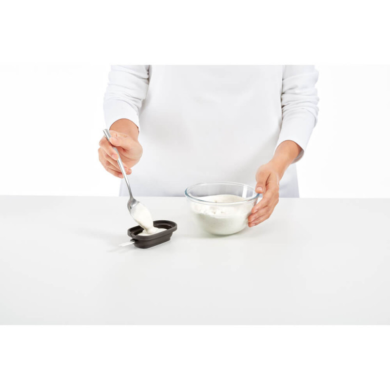 Комплект от 4 форми за сладолед на клечка Lekue 1009044, 350 мл, -20°C / +100°C, Капачета, Сив