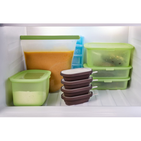 Комплект от 4 форми за сладолед на клечка Lekue 1009044, 350 мл, -20°C / +100°C, Капачета, Сив