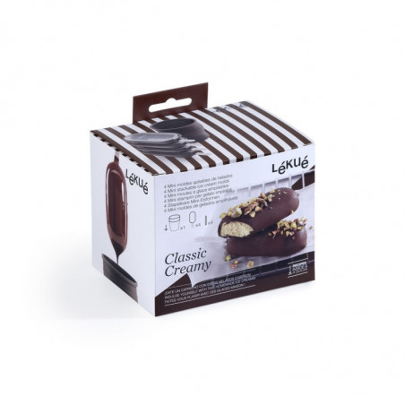 Комплект от 4 форми за сладолед на клечка Lekue 1009044, 350 мл, -20°C / +100°C, Капачета, Сив