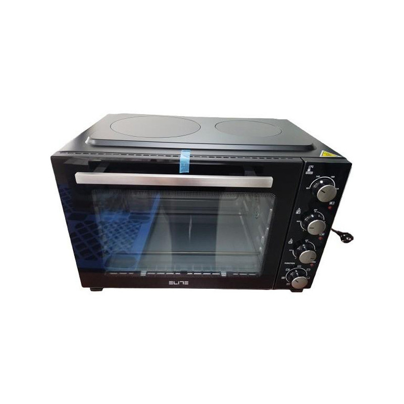 Малка готварска печка Elite EMO-48 0503, 1800W, 48 литра, 6 режима, 3 степени на котлон, 90-230C, Конвекция, Сив