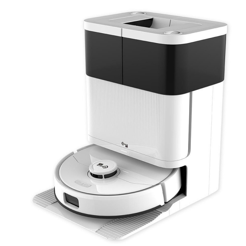 Прахосмукачка робот Magnum PRO, 55W, 10000 Pa, 0.3 л, 130 мин, Wi-Fi, LDS, Гласови известия, Автоматична станция за вода и самопочистване, HEPA, Бял