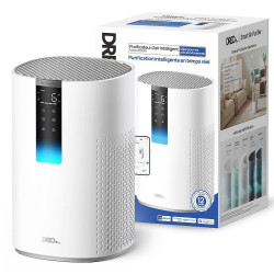 Пречиствател за въздух DREO Macro 605S, 20 м2, 202 м3/ч, Wi-Fi, 4 скорости, Нощен+Автоматичен режим, Таймер, Детска защита, LED индикатори за качество на въздуха, Бял