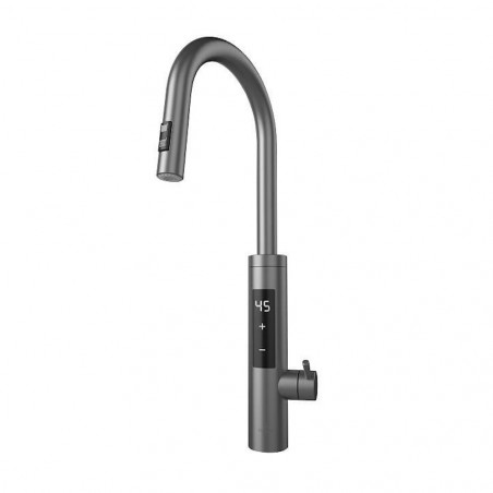 Нагревател за вода Elite EHD-1514PP, 3300W, Регулируема мощност, Въртене на 360, Самоподгряване, Сензорен дисплей, IPX4, Сребрист