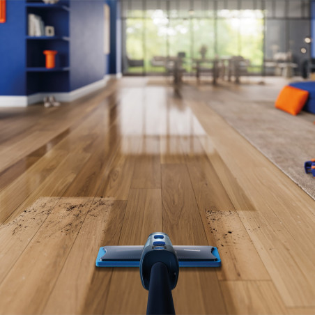 Електрически моп Philips OneUp XV5113/01, 2Ah, 70 мин, 50м2, 281/178 мл, 2 режима, 360°C глава, LED индикатор, USB зареждане, Син