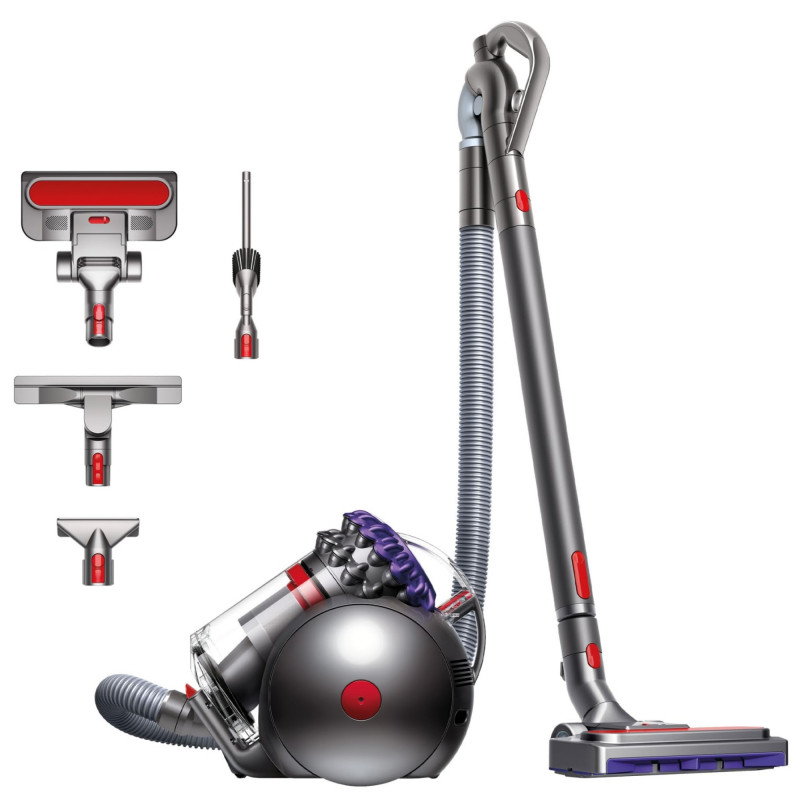 Прахосмукачка без торба Dyson Big Ball Parquet 2 228566-01, 600W, 165AW, 1.5 л, 2-степенна технология Radial Root Cyclone, Автоматично изправяне при преобръщане, Никел/лилав