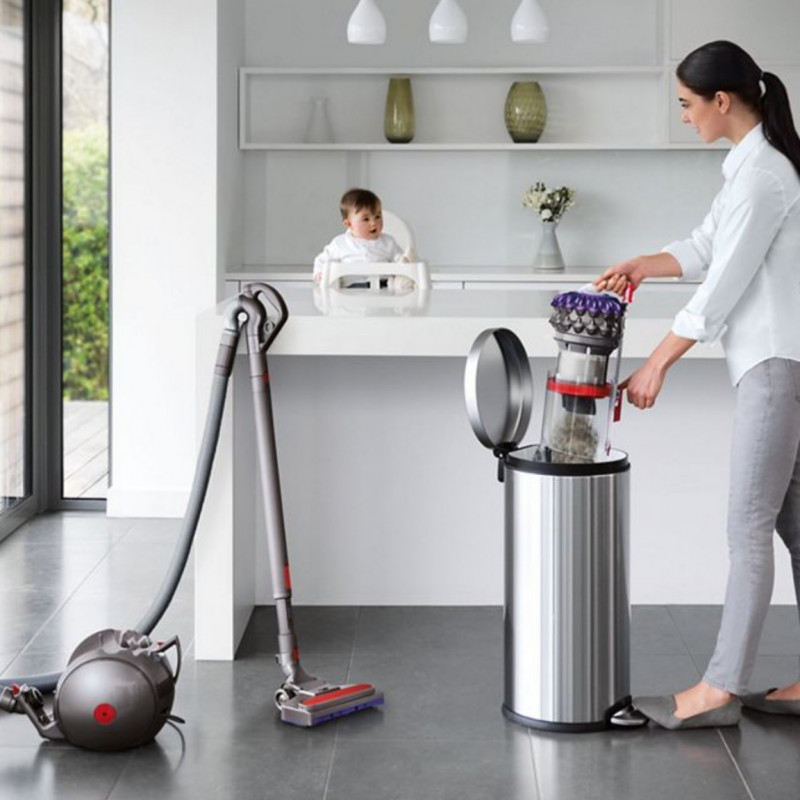 Прахосмукачка без торба Dyson Big Ball Parquet 2 228566-01, 600W, 165AW, 1.5 л, 2-степенна технология Radial Root Cyclone, Автоматично изправяне при преобръщане, Никел/лилав