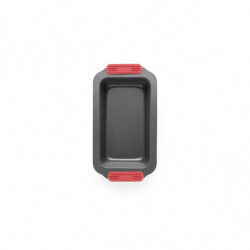 Тава за печене Lekue 1009446, 31x17x6.9 см, Керамично незалепващо покритие, Карбонова стомана, От +4°C до +240°C, Черен/Червен