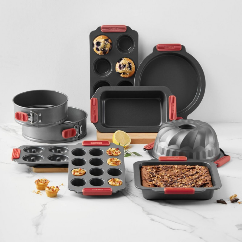 Форма за печене Lekue 1009476, Ø26.5 см, Керамично незалепващо покритие, Карбонова стомана, От +4°C до +240°C, Черен/Червен