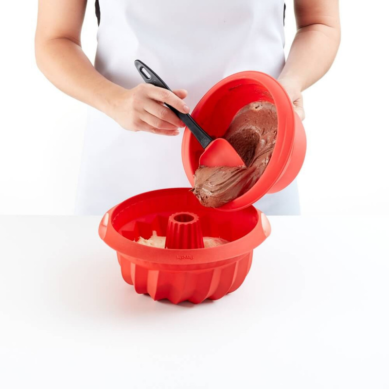 Форма за печене Lekue 1009480, Ø22x8 см, 1 л, Платинен силикон, От -60°C до +220°C, Червен