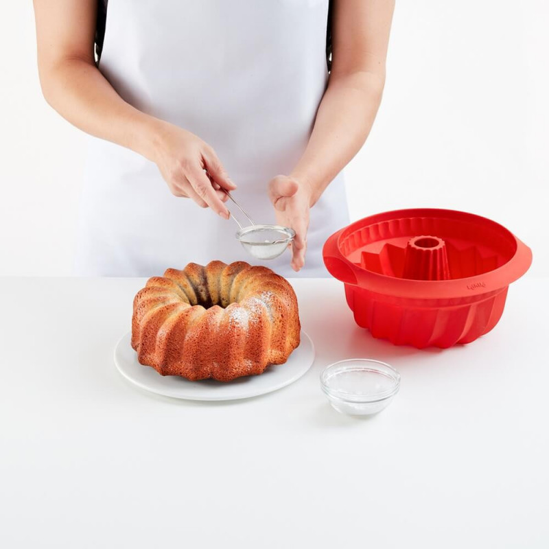 Форма за печене Lekue 1009483, Ø22 см, Платинен силикон, От -60°C до +220°C, Червен