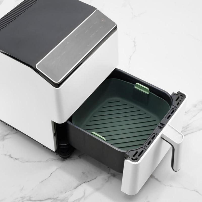 Кошница за фритюрник с горещ въздух Lekue 1009495, 25x25 см, От -20°C до +220C, Силикон, Без BPA, Сив