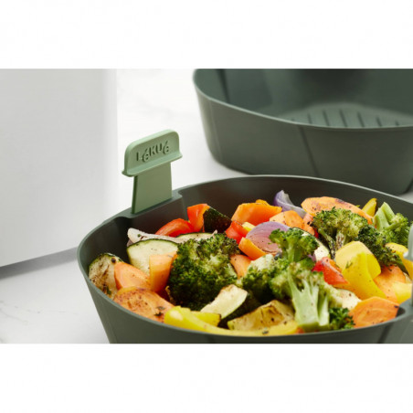 Кошница за фритюрник с горещ въздух Lekue 1009495, 25x25 см, От -20°C до +220C, Силикон, Без BPA, Сив