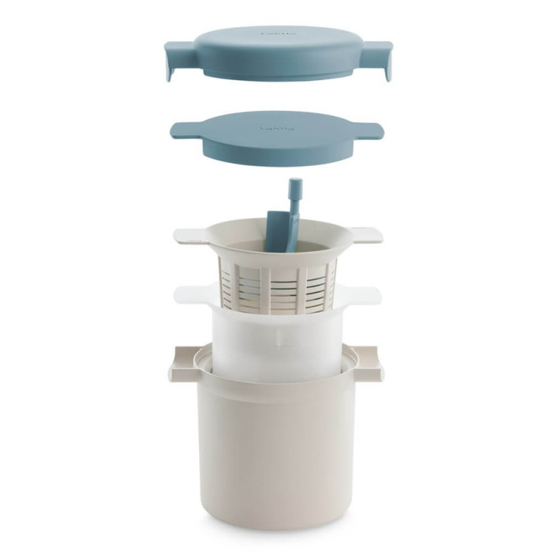 Комплект за приготвяне на кефир и йогурт Lekue 1010155, 18.5x14.5x15.5 см, От +4 до +90C, Бял/Син