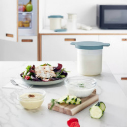 Комплект за приготвяне на кефир и йогурт Lekue 1010155, 18.5x14.5x15.5 см, От +4 до +90C, Бял/Син