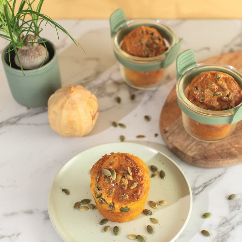 Комплект 4 бр купички за печене във фритюрник с горещ въздух Lekue 1010157, 10.5x9.5 см, От -20 до +220C, Зелен