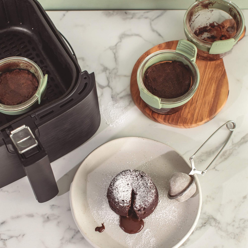 Комплект 4 бр купички за печене във фритюрник с горещ въздух Lekue 1010157, 10.5x9.5 см, От -20 до +220C, Зелен