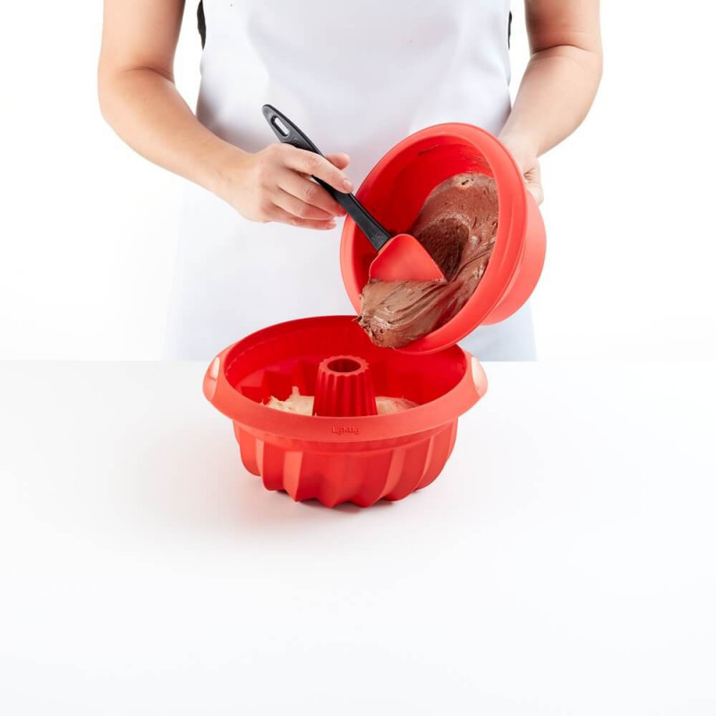 Комплект 2 бр форми за печене Lekue 1010162, Ø15 см, 700 мл, От -60 до +220C, Платинен силикон, Червен