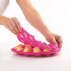 Форма за печене Lekue 1010174, Ø25x4.3 см, От -60 до +220C, Платинен силикон, Розов