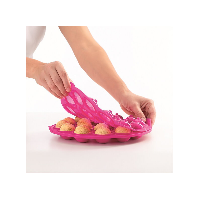 Форма за печене Lekue 1010174, Ø25x4.3 см, От -60 до +220C, Платинен силикон, Розов