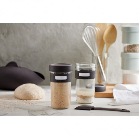 Комплект за приготвяне на хляб с квас Lekue 1010175, 3 части, 9.3х9.3х17 см, -20/+80°C, Кафяв