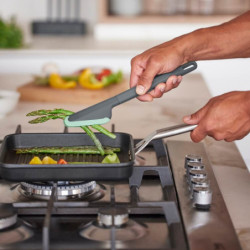 Кухненски щипки Lekue 1010179, 28.2 см, Против надраскване, 4/220°C, Гъвкав ръб, Зелен