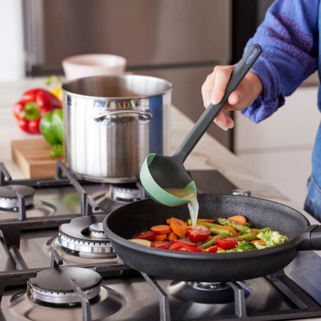 Черпак за супа Lekue 1010180, 29 см, Против надраскване, Гъвкава глава, 4/220°C, Зелен