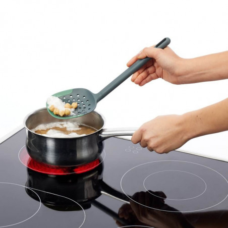 Лъжица решетъчна Lekue 1010183, 29x6.4x9.5 см, От +4 до +220C, Издръжлив на драскотини, Полиестерна смола, Зелен