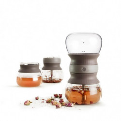 Уред за запарване на чай Lekue 1010194, 500 мл, Инфузер, -20/+100 °C, Стъкло и силикон, Кафяв