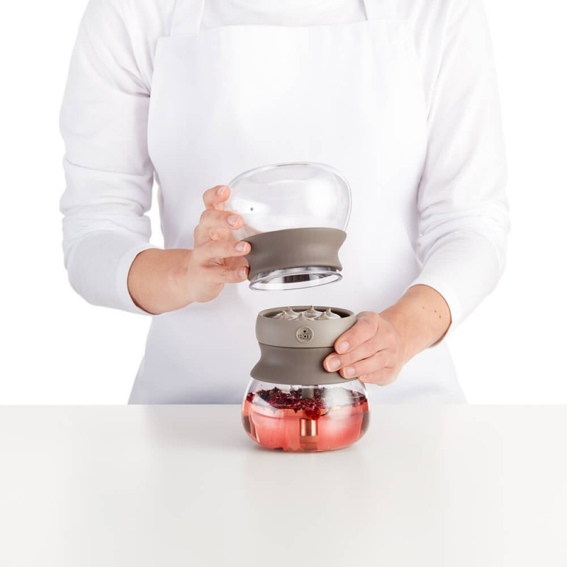 Уред за запарване на чай Lekue 1010194, 500 мл, Инфузер, -20/+100 °C, Стъкло и силикон, Кафяв