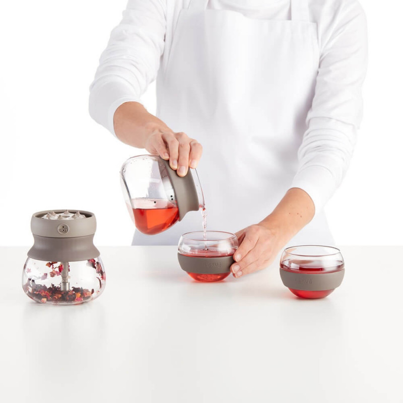 Уред за запарване на чай Lekue 1010194, 500 мл, Инфузер, -20/+100 °C, Стъкло и силикон, Кафяв