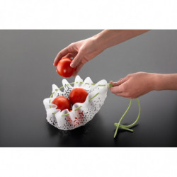 Мрежичка за варене на зеленчуци и паста Lekue 1010196, 31 см, -60/220°C, Бял/зелен