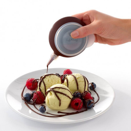 Шприц за декорация Lekue 1010199, 4 приставки, -60°C/+220°C, Платинен силикон, Кафяв