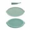 Подложка за предпазване на стъклената чиния в микровълнова Lekue 1010202, Ø24.5 см, Неплъзгаща, Повдигнати ръбове, -60/+220°C, Силикон, Зелен