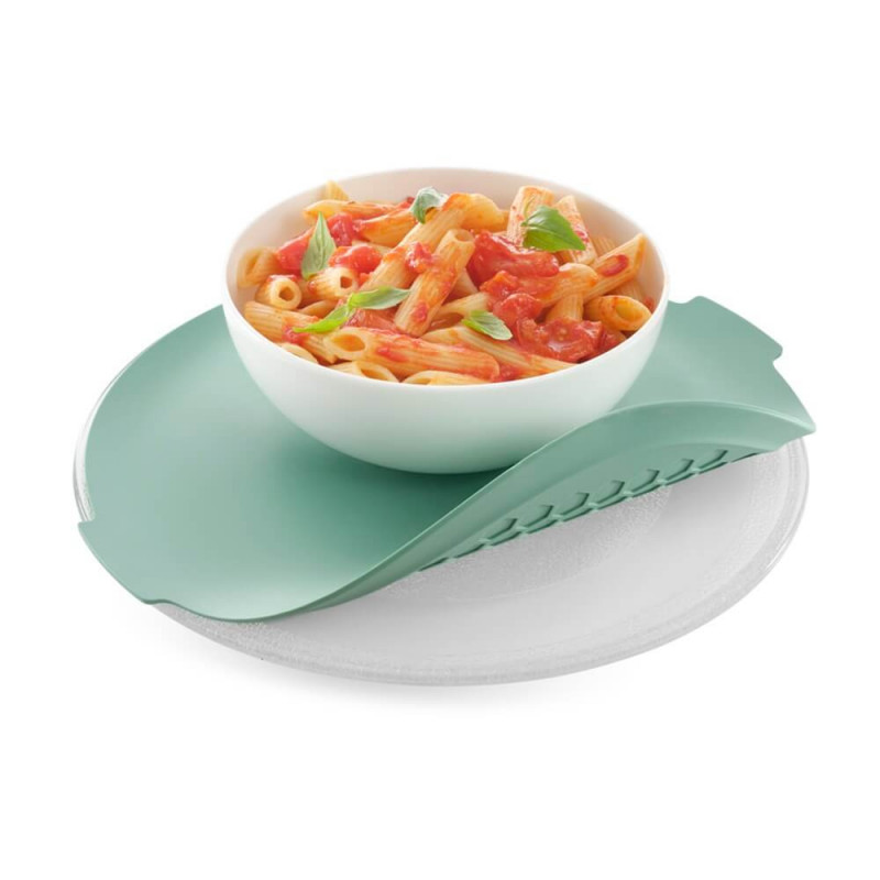 Подложка за предпазване на стъклената чиния в микровълнова Lekue 1010202, Ø24.5 см, Неплъзгаща, Повдигнати ръбове, -60/+220°C, Силикон, Зелен