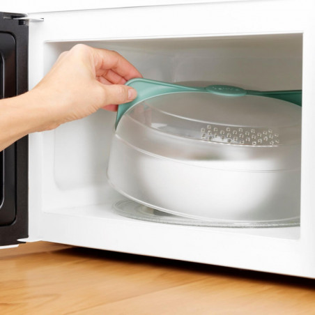 Капак за предпазване на микровълновата от замърсявания Lekue 1010203, Ø24.5 см, 4/220°C, Зелен