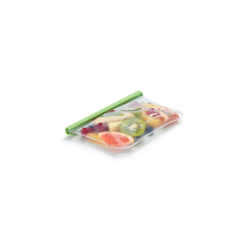 Торбичка за съхранение и замразяване Lekue 1010205, 21.5x13.5 см, 500 мл, Платинен силикон, -20°C/+80°C, Зелен