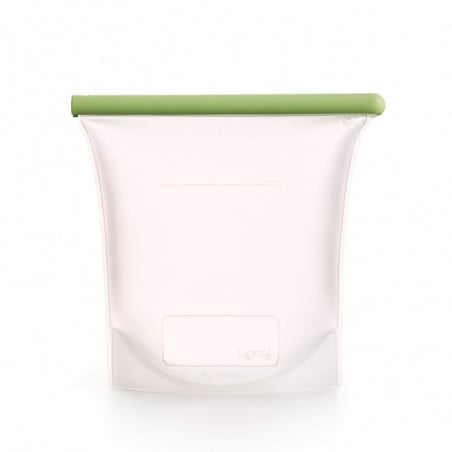 Торбичка за съхранение и замразяване на течности и храни Lekue 1010210, 1.5 л, Силикон, Без разливане, Поле за надписване, Многофункционална, -60/+220°C, Зелен