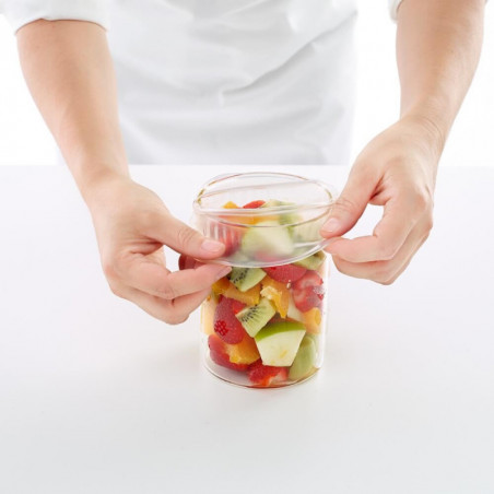 Капак за съхранение Lekue 1010212, 11-14 см, Силикон, Херметично затваряне, -60/+220°C, Прозрачен