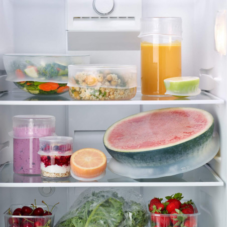 Капак за съхранение Lekue 1010215, 26-30 см, Силикон, Херметично затваряне, -60/+220°C, Прозрачен