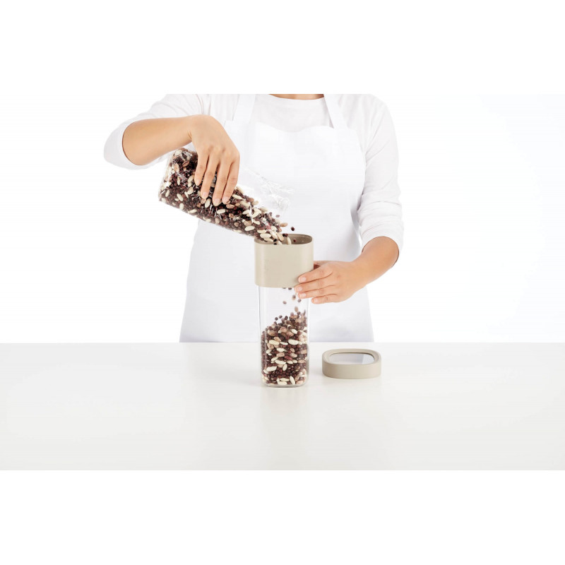 Буркан за съхранение с допълнителна приставка Lekue Beige 1010216, 600-850 мл, -15/+80°C, Полипропилен, Бежов